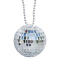 Mirror 2" disco ball necklace on chain
